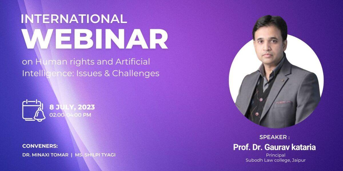 International Webinar on Human Rights and Artificial Intelligence: Issues and Challenges