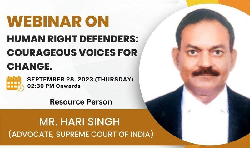 Webinar & Alumni Guest Lecture on Human Rights Defenders: Courageous Voices for Change