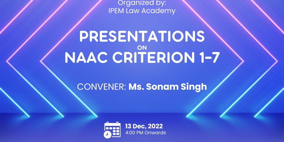 Presentations on NAAC Criterion 1-7