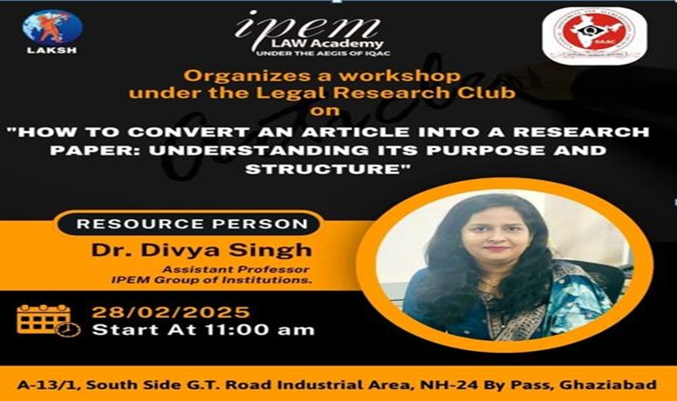 Workshop on How to Convert an Article into a Research Paper